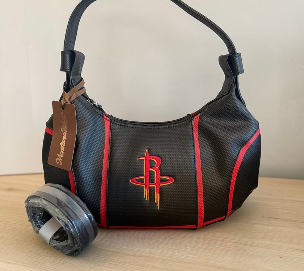 NBA Houston Rockets Black Hobo or Shoulder Bag w/ 2 Detachable Straps
